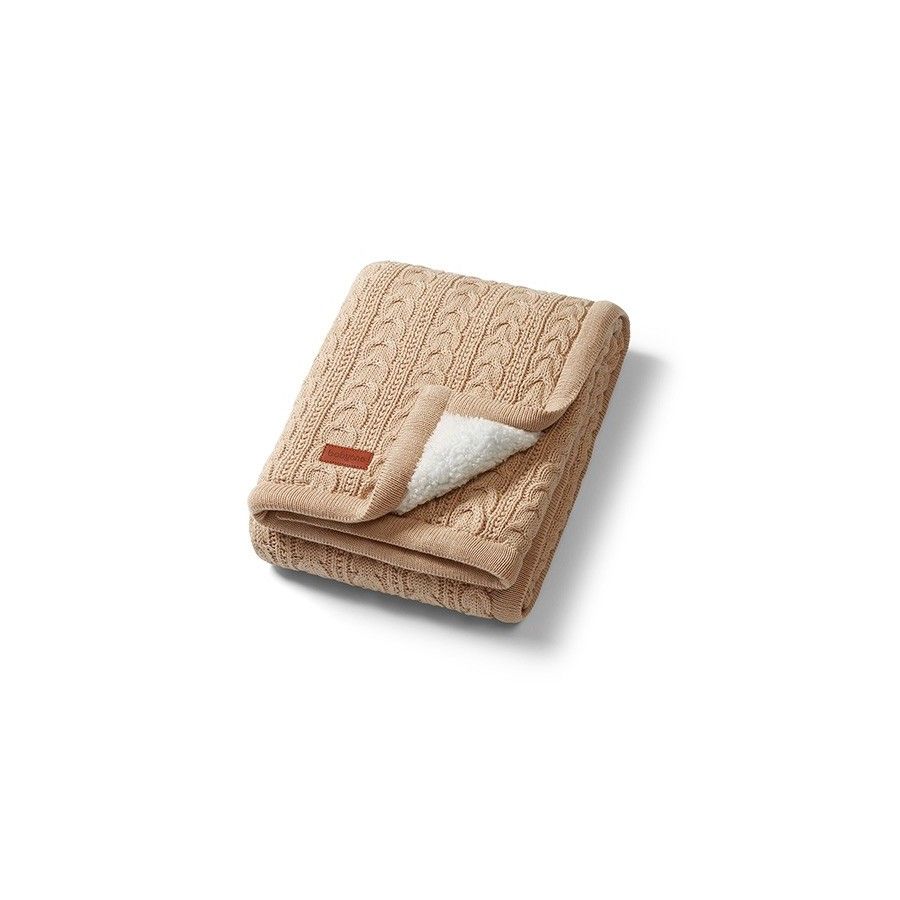 Couverture de coton Babyono avec réchauffement beige -