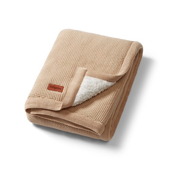 Babyono Kocyk bawełniany z ociepleniem beżowy