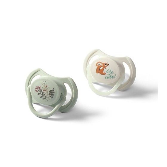 Babyono Smoczki symetryczne silikonowe 6-18 m