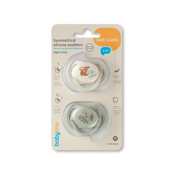 Pacificateurs de silicone symétrique babyono 6-18 m