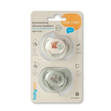 Babyono symmetrische Silikon-Schnuller 6-18 m