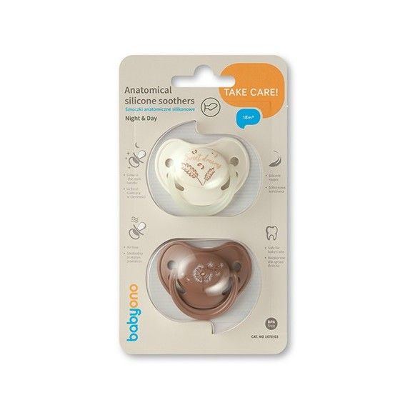 Babyono Smoczki anatomiczne silikonowe 18 m+ - 5901435417867
