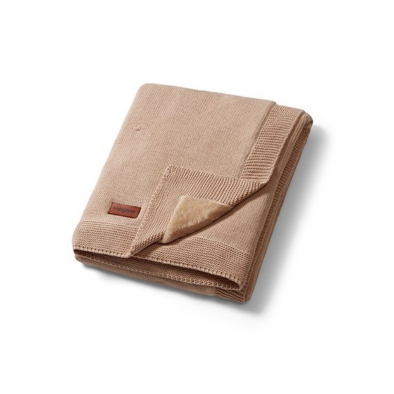 Babyono Kocyk bawełniany z flanelowym podszyciem ciemny bez