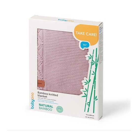 Babyono Kocyk bambusowy różowy - 5901435418086