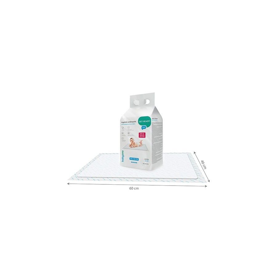 Babyono Podkłady higieniczne 40x60cm 20szt + 2 gratis -