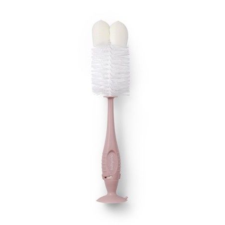 Babyo Bottle Brush and Tube Sunset With Suction Cup and Hiding Mini Pink Toothbrush