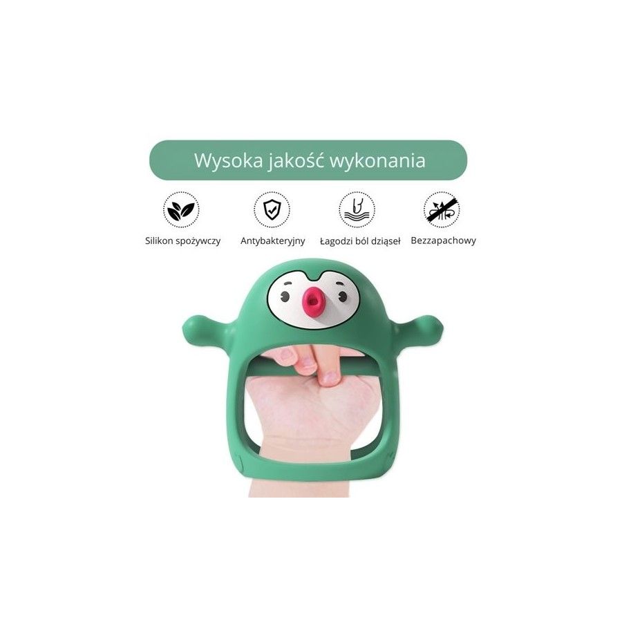 Smily Mia Gryzak Silikonowy Never Drop Pingwin Buddy Pine Green