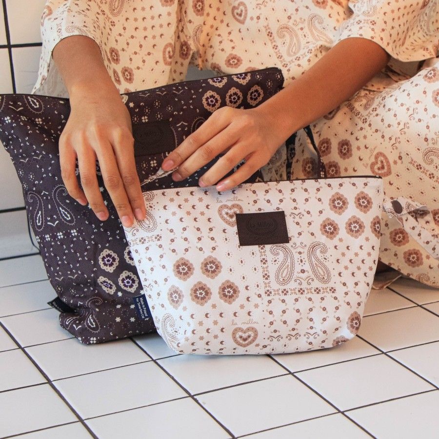 La Millou Kosmetická taška vodotěsná bandana krém xl