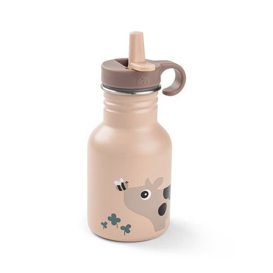 Done by Deer Oceľová fľaša s náustkom 350ml Tiny Farm Prášok