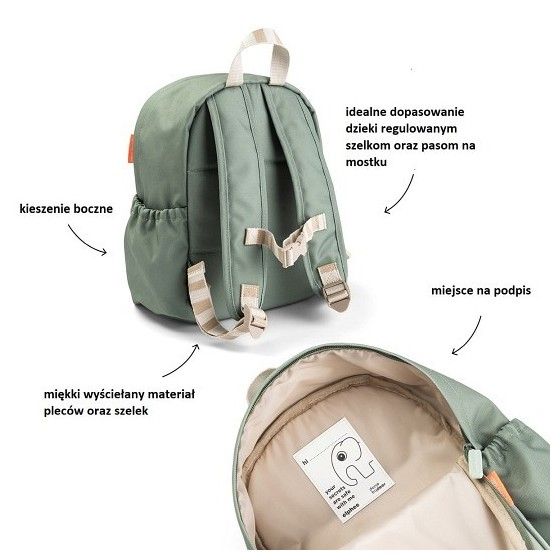 由Deer Baby Backpack游乐场绿色完成