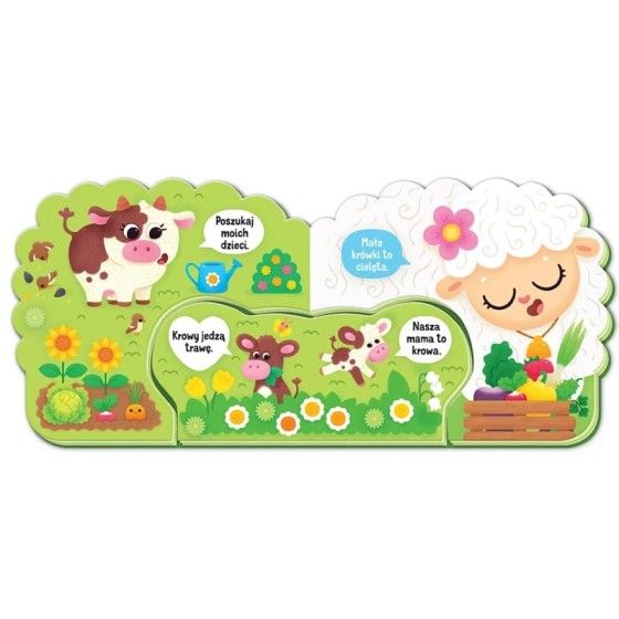 Mamá y niños en el campo. 