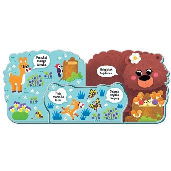 Mamma e figli nella foresta. 