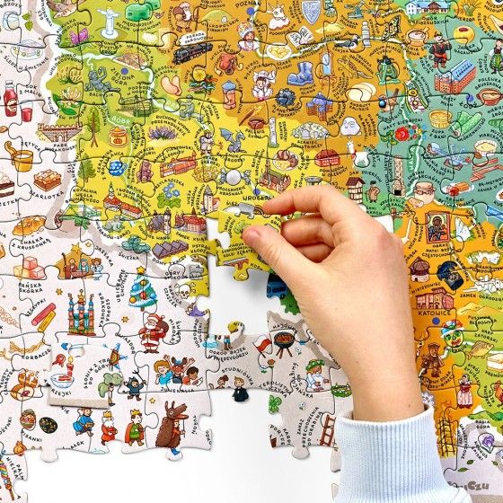 CzuCzu Puzzle objevovače mapa Polska 300 el.