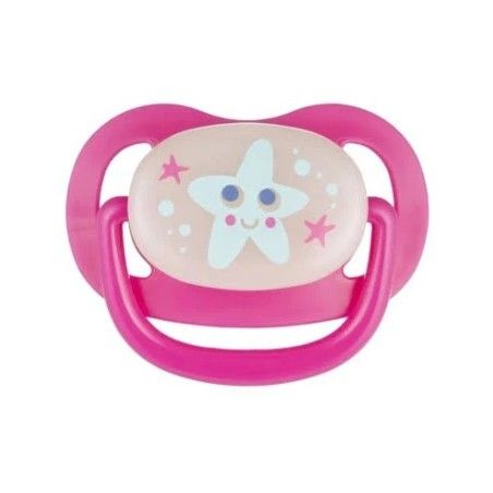 Canpol sucette bébé silicone 6-18 mois anatomique NATURE rose