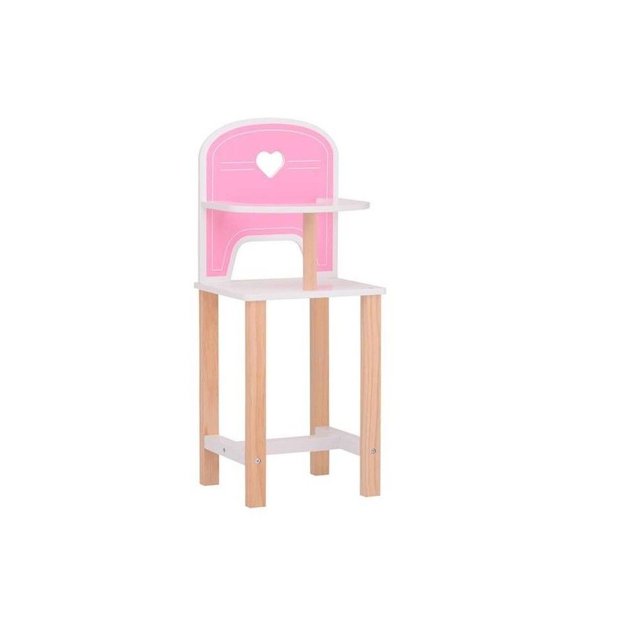 JOUECO Drewniane krzesełko Baby Rose dla lalek 35-45 cm
