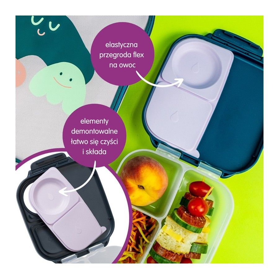 B.box Zestaw Mini Lunchbox + Butelka tritanowa ze słomką 450 ml, Emerald Forest