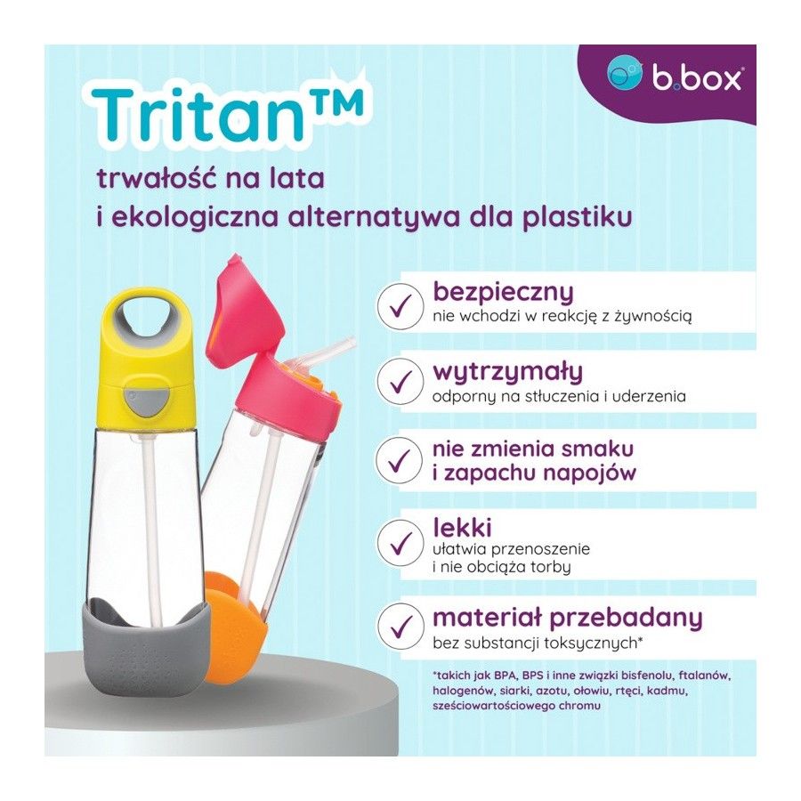 B.box Zestaw Mini Lunchbox + Butelka tritanowa ze słomką 450 ml, Emerald Forest