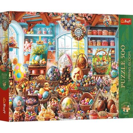 Trefl Puzzle Premium Plus Quality Spring Bloom 500 el. Wielkanocny sklepik ze słodyczami