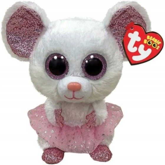 Ty Beanie Boos Nina brelok biała myszka baletnica 8,5 cm