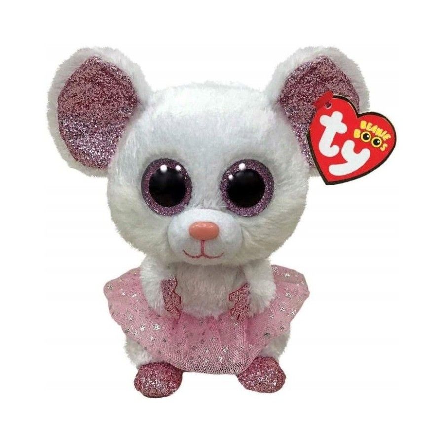 Ty Beanie Boos Nina brelok biała myszka baletnica 8,5 cm