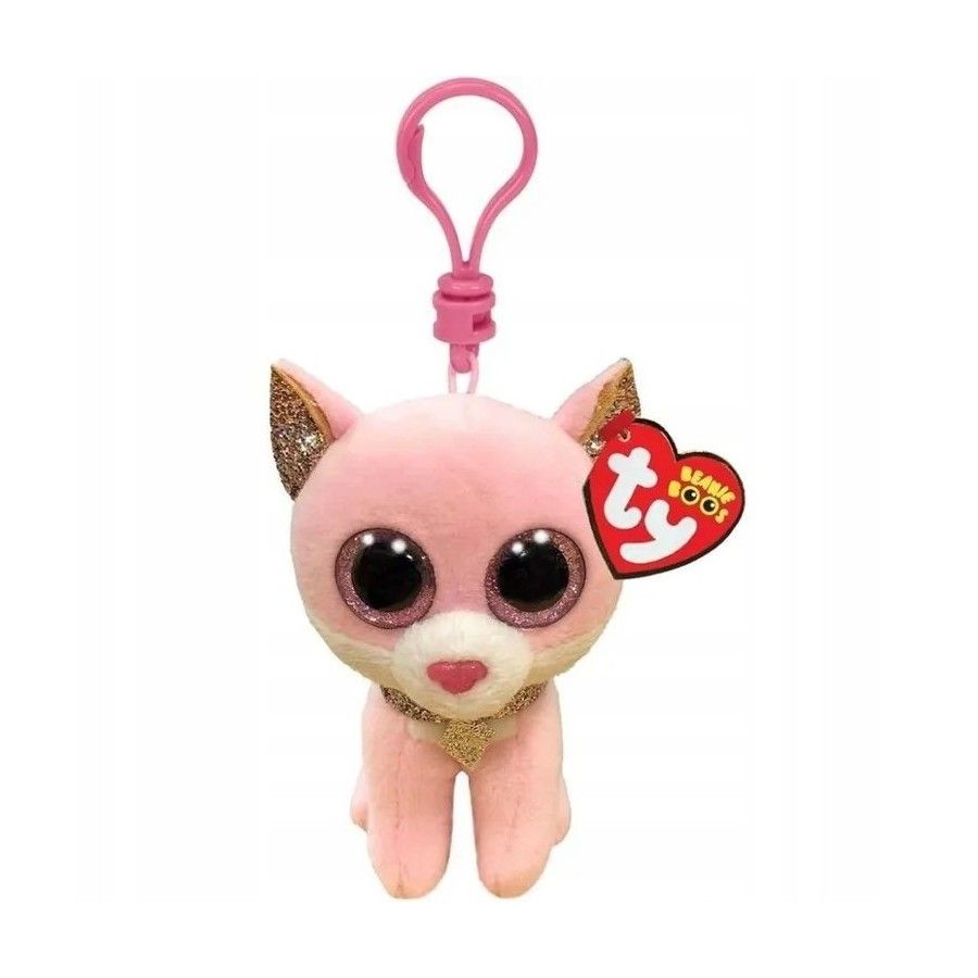 Ty Beanie Boos Fiona różowy kotek z zawieszką (Clip) 8,5 cm