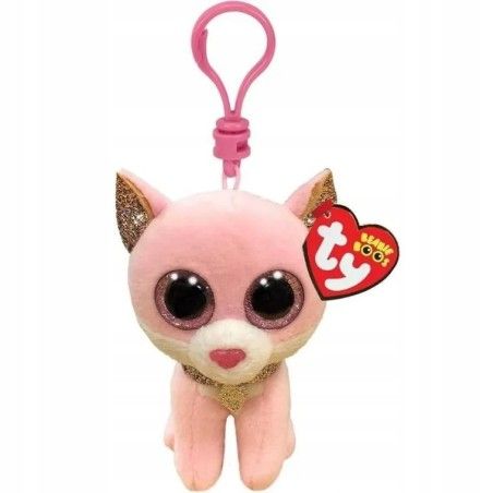 Ty Beanie Boos Fiona różowy kotek z zawieszką (Clip) 8,5 cm