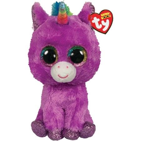 Ty Beanie Boos Rosette pluszowa figurka fioletowego jednorożca, 15 cm