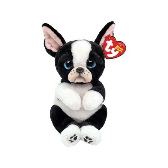 Ty Beanie Bellies Tink pluszowa figurka czarno‑białego pieska, 15 cm
