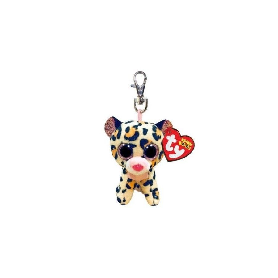 Ty Beanie Boos Livvie pluszowa zawieszka leoparda, 8,5 cm