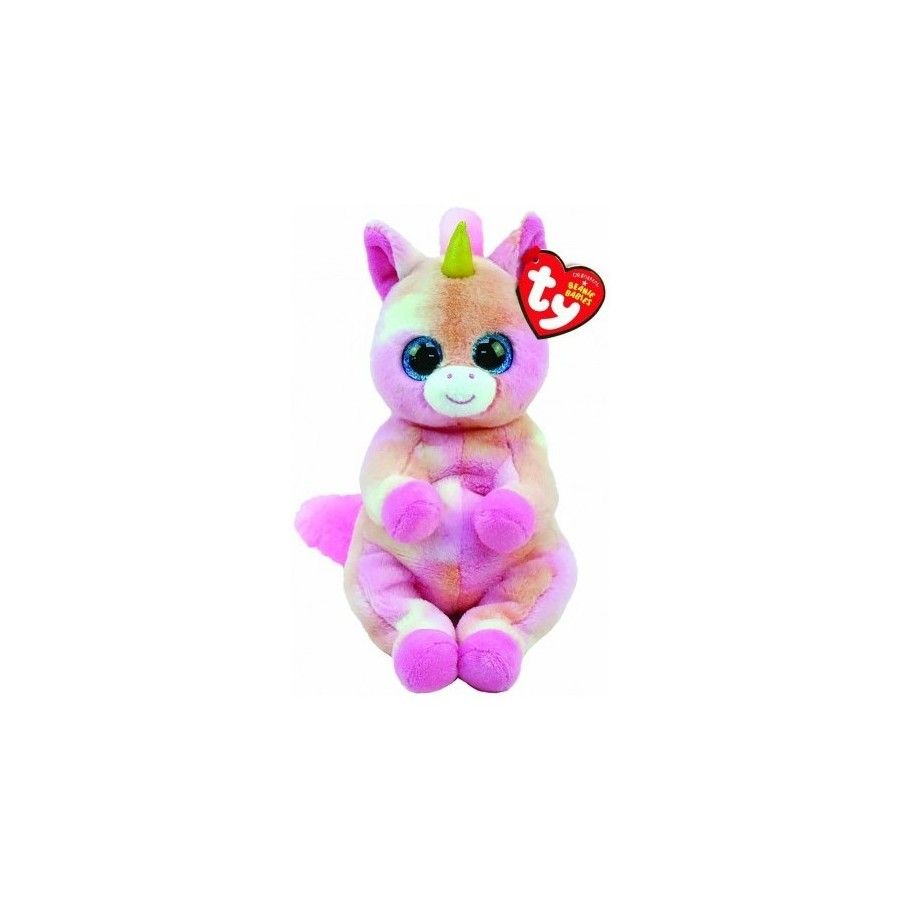 Ty Beanie Bellies Skylar pluszowa figurka jednorożca, 15 cm