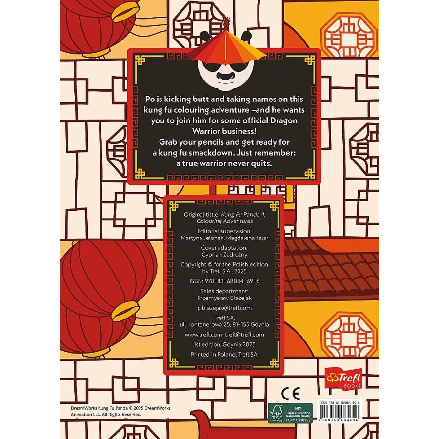 Trefl Kung Fu Panda. Colouring book. Malbuch. Kolorowanka
