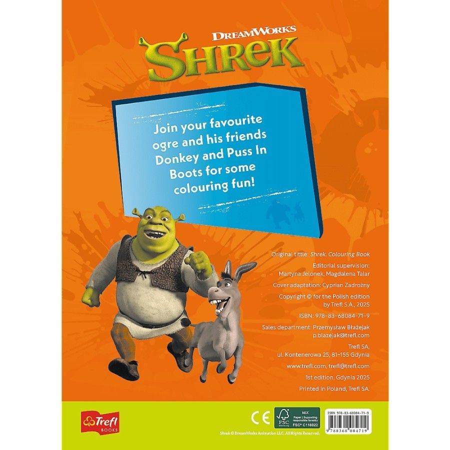 Trefl Shrek. Colouring book. Malbuch. Kolorowanka
