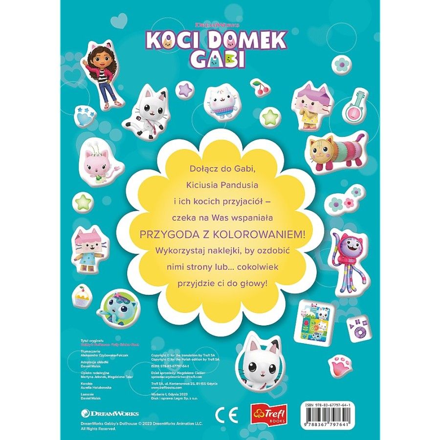 Trefl Koci Domek Gabi. Książecz-kot-ka z dużymi naklejkami