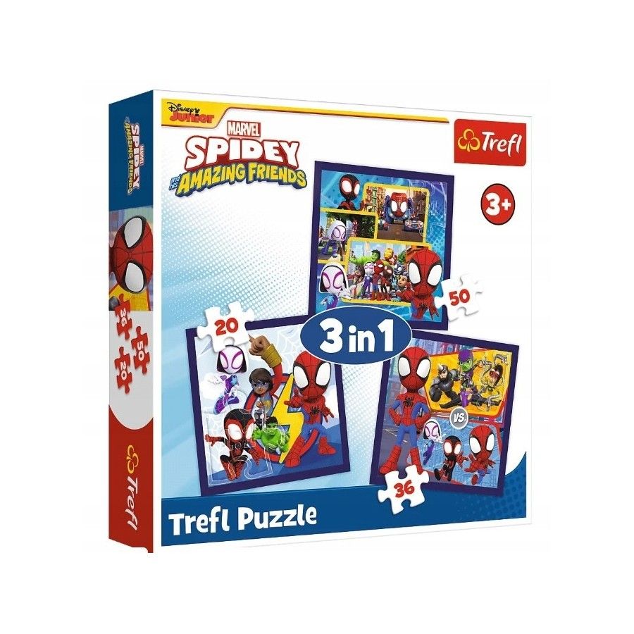 Trefl Puzzle 3w1 Pająki i dinozaury SPIDEY