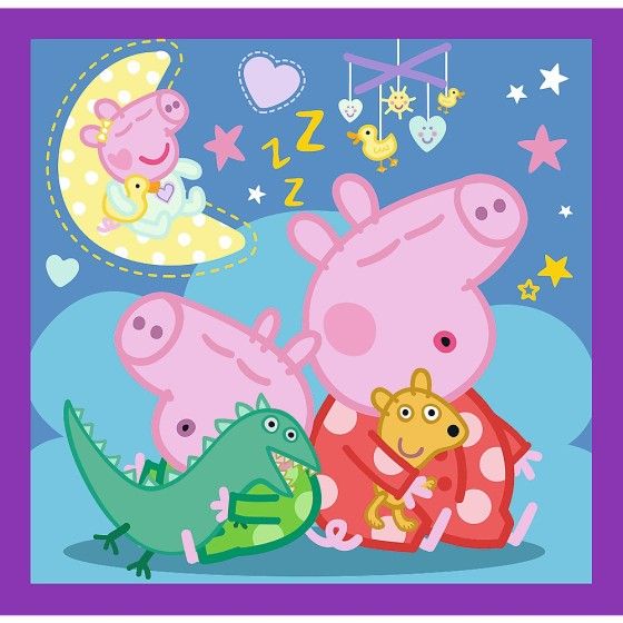 Trefl Puzzle 3w1 Zwyczaje świnki Peppy