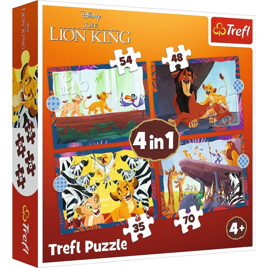 Trefl Puzzle 4w1 Odważny Król Lew