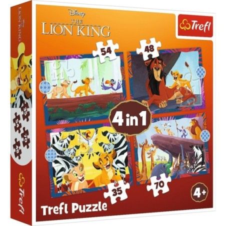 Trefl Puzzle 4w1 Odważny Król Lew