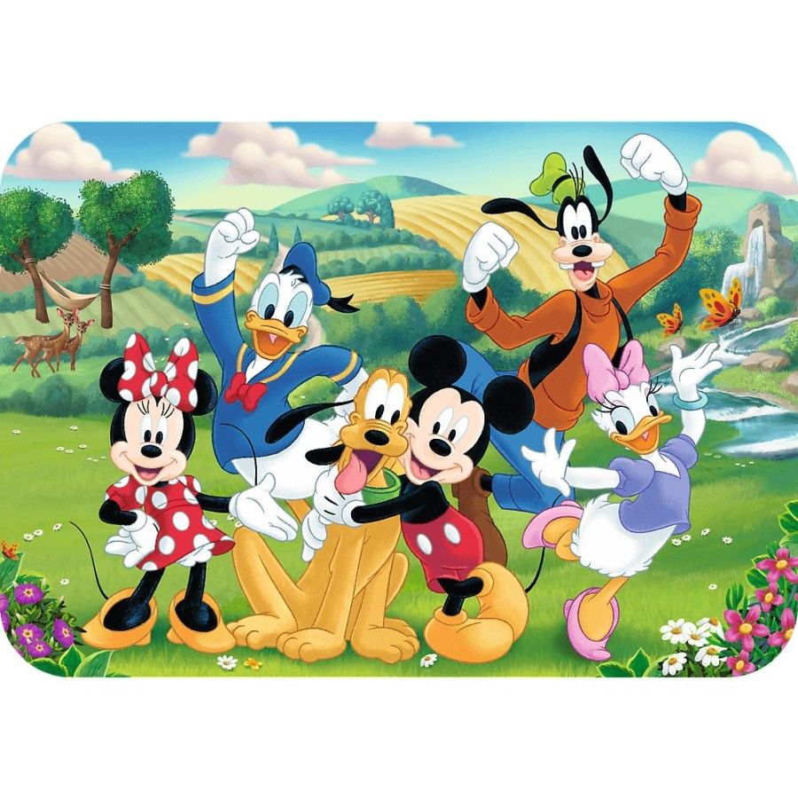 Trefl Puzzle Drewniane 24el. Myszka Miki Mickey z przyjaciółmi