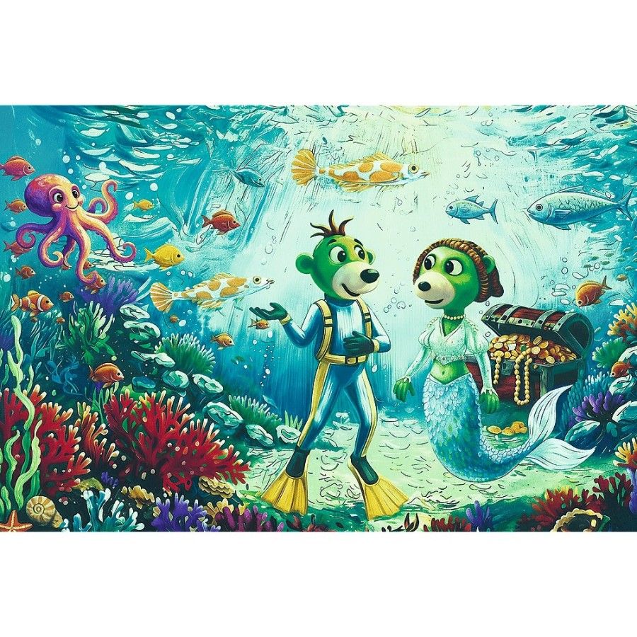 Trefl Puzzle 100el. Rodzina Treflików Magia głębin