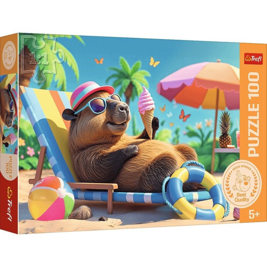 Trefl Puzzle 100el. Relaks w stylu kapibar