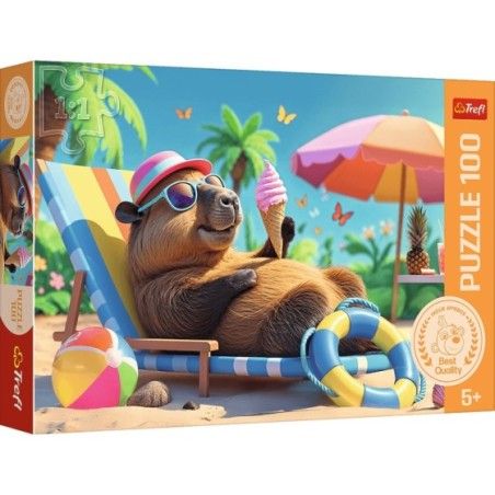Trefl Puzzle 100el. Relaks w stylu kapibar