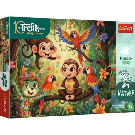 Trefl Puzzle 100el. Rodzina Treflików Małpki i przyjaciele