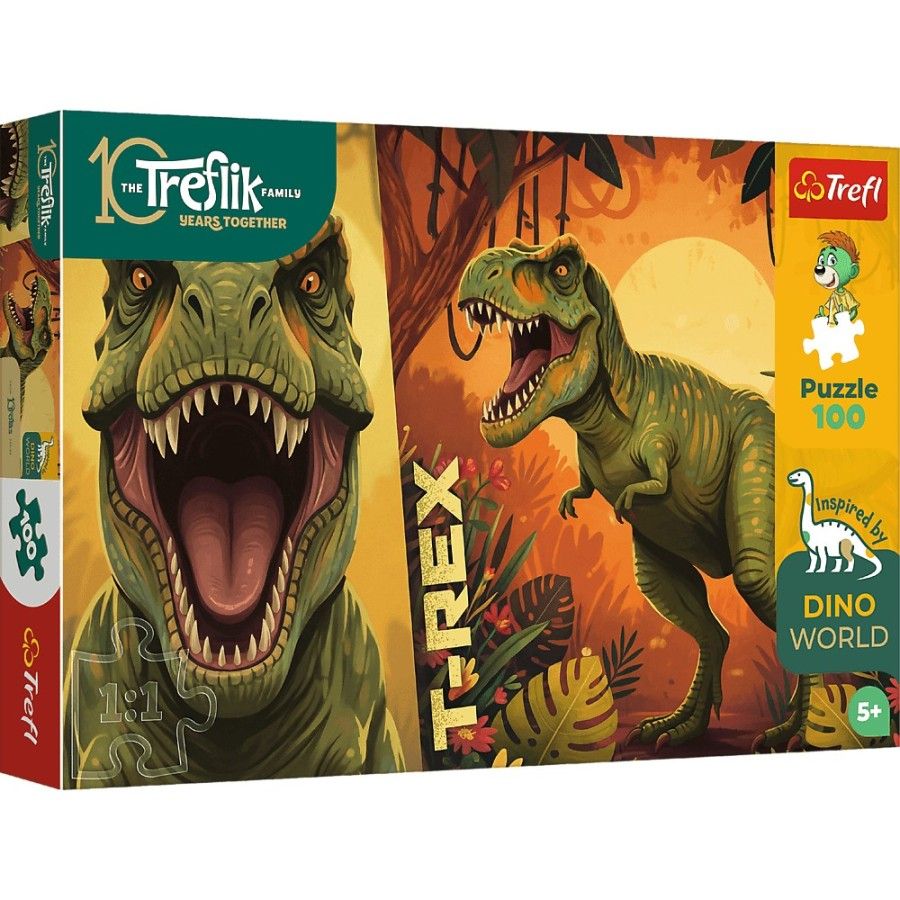 Trefl Puzzle 100el. Rodzina Treflików Dino World T-Rex