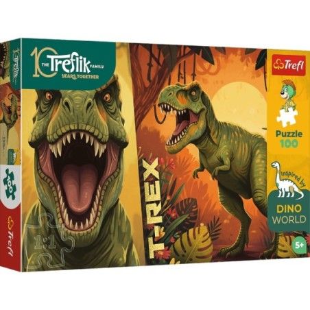 Trefl Puzzle 100el. Rodzina Treflików Dino World T-Rex