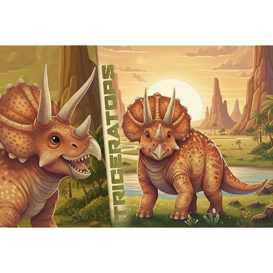Trefl Puzzle 100el. Rodzina Treflików Dino World Triceratops
