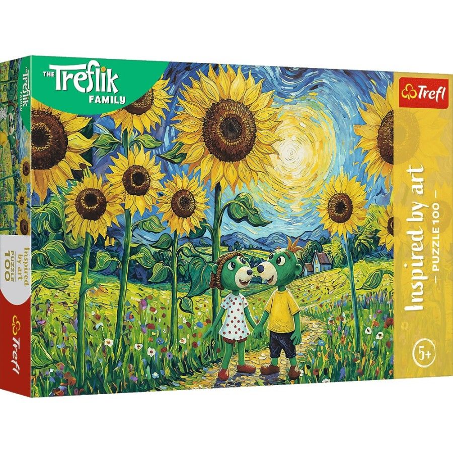 Trefl Puzzle 100el. Rodzina Treflików Spacer wśród słoneczników