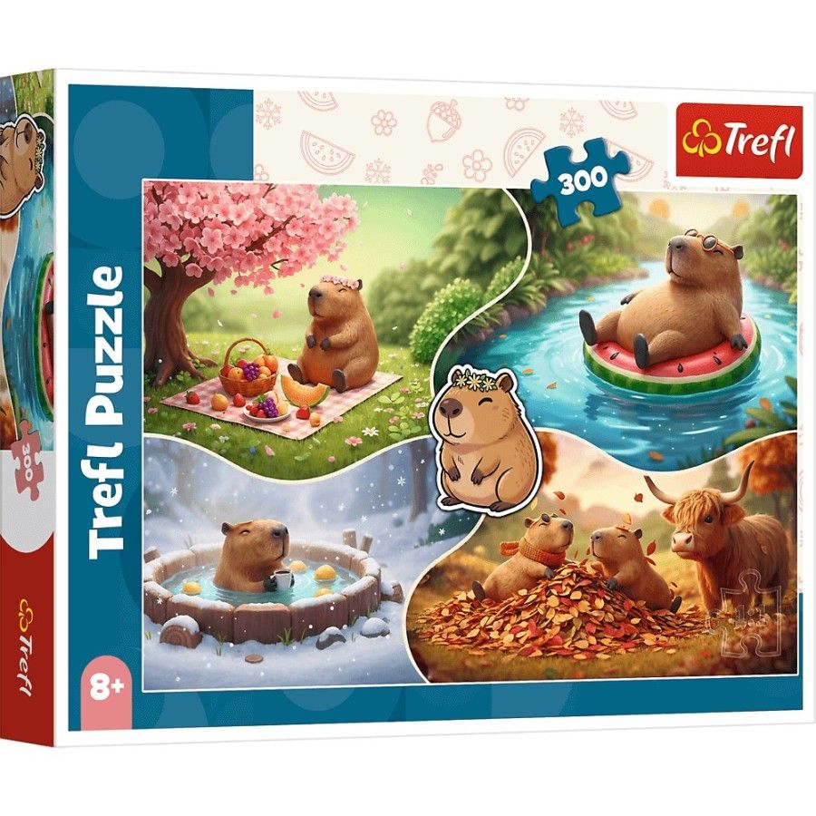Trefl Puzzle 300el. Cztery pory roku z kapibarami