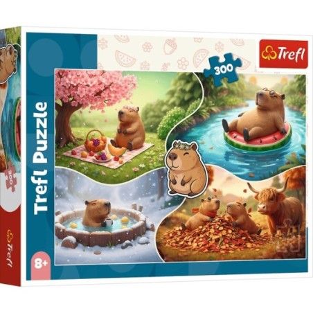 Trefl Puzzle 300el. Cztery pory roku z kapibarami