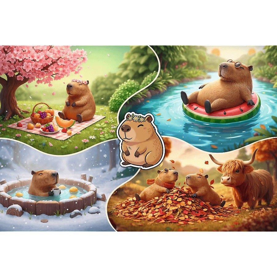 Trefl Puzzle 300el. Cztery pory roku z kapibarami