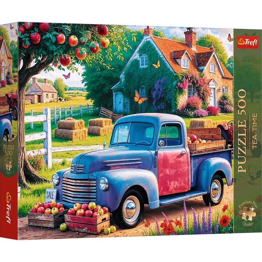 Trefl Puzzle 500el. Trefl Premium Plus Tea Time Samochód farmera